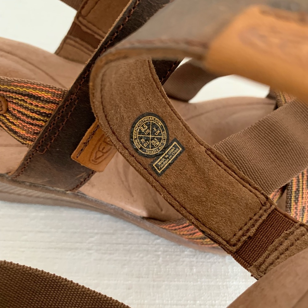 New KEEN Skyline Brown/Thrush Leather Wedge Sandals Woman’s 8.5 - Picture 12 of 13